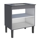 Balcão Cooktop De Cozinha Montado Em Madeira 5 Bocas Cinza C/