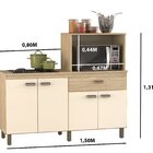 Balcão Cooktop E Forno Micro-ondas 4 Portas E 1 Gaveta Amendo