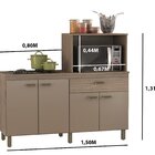 Balcão Cooktop E Forno Micro-ondas 4 Portas E 1 Gaveta Champa