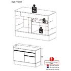 Balcão Cozinha 120cm Com Rodapé 2 Portas 1 Gaveta Veneza Mult