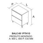 Balcão Cozinha 1 Porta 1 Gaveta 80cm Com Tampo 100% Mdf Lúmin