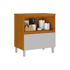 Balcão Cozinha 1 Porta 1 Gaveta 80cm Com Tampo 100% Mdf Lúmin