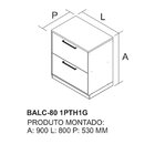Balcão Cozinha 1 Porta 1 Gaveta 80cm Com Tampo 100% Mdf Rodap