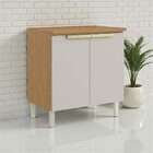 Balcão Cozinha 2 Portas 80cm Com Tampo 100% Mdf Dobradiças Sl