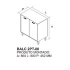 Balcão Cozinha 2 Portas 80cm Com Tampo Itafriz Itatiaia Cinam