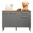 Balcão Cozinha 2 Portas E 2 Gavetas York Freijó Gris