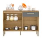 Balcão Cozinha 2 Portas E 2 Gavetas York Freijó Gris