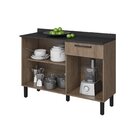 Balcão Cozinha 3 Portas 1 Gaveta Acácia 100% Mdf Itatiaia Cas