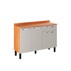 Balcão Cozinha 3 Portas 1 Gavetas 120cm Com Tampo Vegas Itati