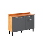 Balcão Cozinha 3 Portas 1 Gavetas 120cm Com Tampo Vegas Itati