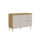 Balcão Cozinha 3 Portas 2 Gavetas 120cm Com Tampo 100% Mdf Do