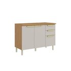 Balcão Cozinha 3 Portas 2 Gavetas 120cm Com Tampo 100% Mdf Do