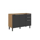 Balcão Cozinha 3 Portas 2 Gavetas 120cm Sem Tampo 100% Mdf Do