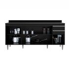 Balcão Cozinha Ágatha 180cm Preto  S/ Tampo - Vallisa Decor
