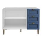 Balcão Cozinha Americana Para Pia 120cm 2 Portas 3 Gavetas Se