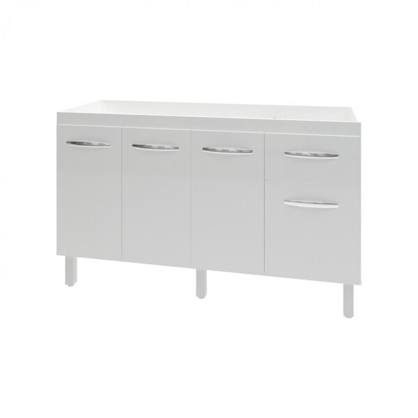 Balcão Cozinha Armário Gabiente Pia De 140 Cm Com 4 Portas E