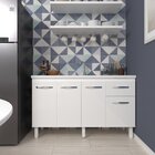 Balcão Cozinha Armário Gabiente Pia De 140 Cm Com 4 Portas E