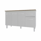 Balcão Cozinha Armário Gabinete Camila Branco Com Tampo Tampã