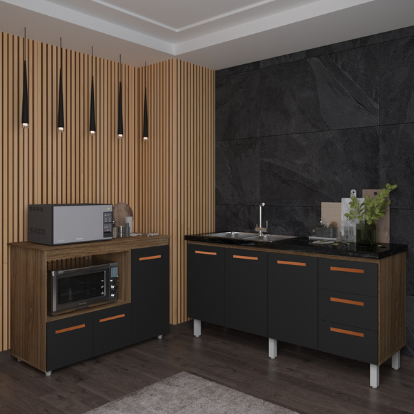 Balcão Cozinha Armário Gabinete De Pia 150 Cm Deise E Balcão