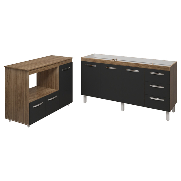 Balcão Cozinha Armário Gabinete De Pia 150 Cm Deise E Balcão