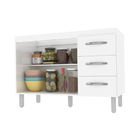 Balcão Cozinha Armário Gabinete Para Pia De 100 Cm Aurora 2 P