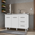 Balcão Cozinha Armário Gabinete Para Pia De 100 Cm Aurora 2 P