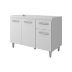 Balcão Cozinha Armário Gabinete Para Pia De 120 Cm Anitta 3 P