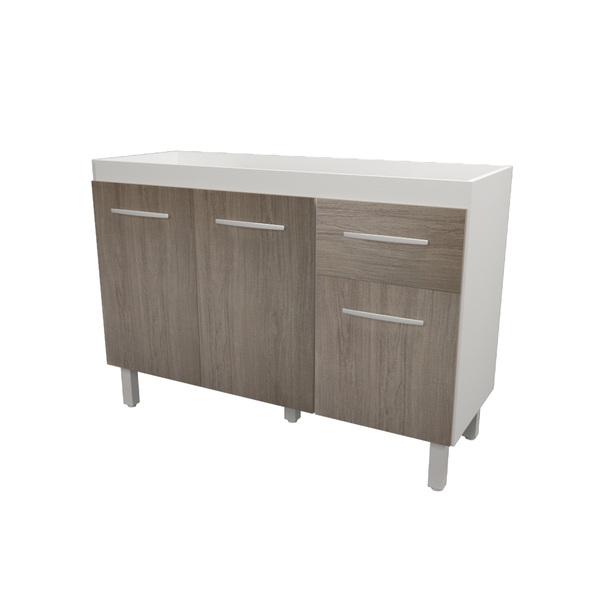 Balcão Cozinha Armário Gabinete Para Pia De 120 Cm Anitta 3 P