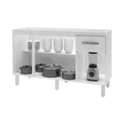 Balcão Cozinha Armário Gabinete Para Pia De 140 Cm Camile 4 P
