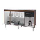 Balcão Cozinha Armário Gabinete Para Pia De 140 Cm Camile 4 P