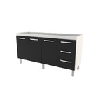 Balcão Cozinha Armário Gabinete Para Pia De 150 Cm Diana 3 Po