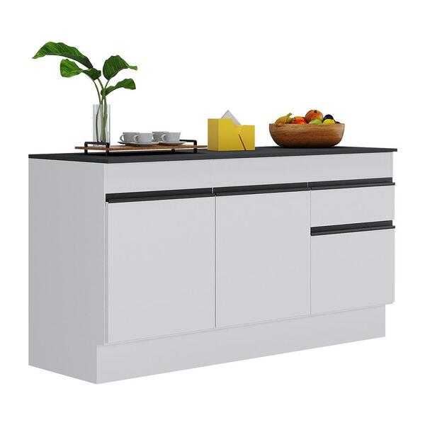 Balcão Cozinha C/ Rodapé Gabinete Pia 150cm 3 Ptas 1 Gav Vene