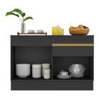 Balcão Cozinha Com Rodapé Gabinete Pia 120 Cm 2 Portas 1 Gave