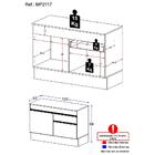 Balcão Cozinha Com Rodapé Gabinete Pia 120 Cm 2 Portas 1 Gave