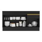 Balcão Cozinha Com Rodapé Gabinete Pia 150 Cm 3 Portas 1 Gave