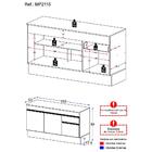 Balcão Cozinha Com Rodapé Gabinete Pia 150 Cm 3 Portas 1 Gave