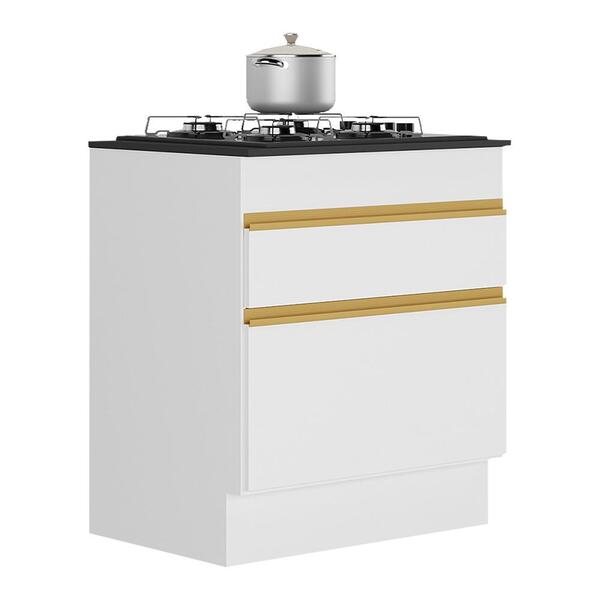 Balcão Cozinha Com Rodapé Para Cooktop 70 Cm 1 Porta 1 Gaveta