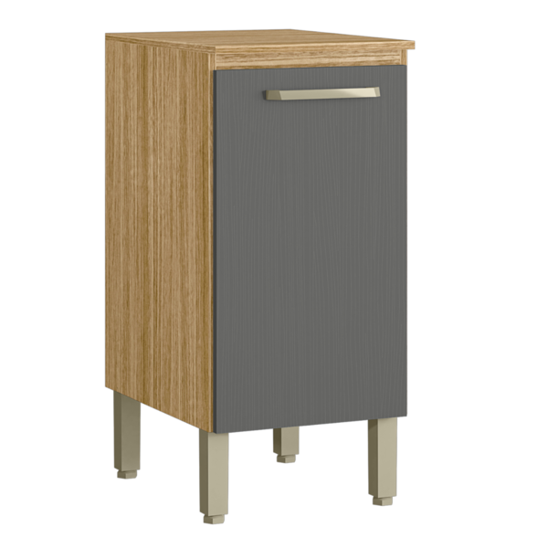 Balcão Cozinha Com Tampo E 1 Porta Ottawa Freijó Gris