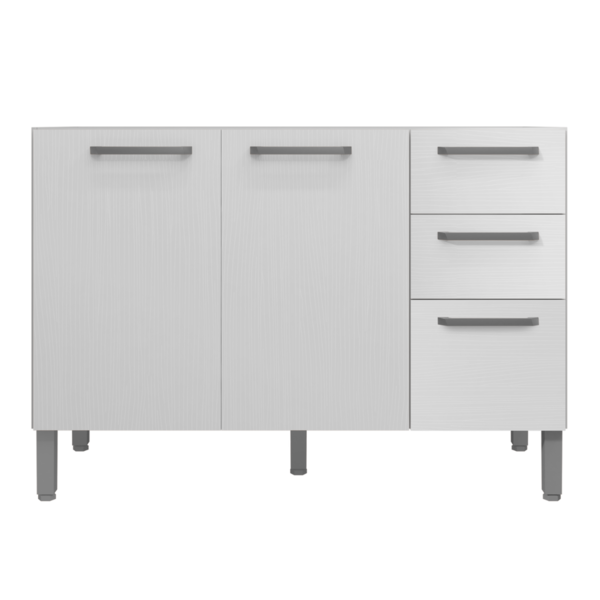 Balcão Cozinha Com Tampo E 2 Portas New Branco Supremo