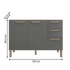 Balcão Cozinha Com Tampo E 2 Portas New Freijó Gris