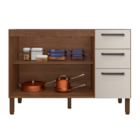 Balcão Cozinha Com Tampo E 2 Portas New Nogueira Off White