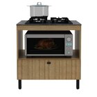 Balcão Cozinha Cooktop 4 Bocas Com 1 Porta Basculante E Nicho