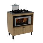 Balcão Cozinha Cooktop 4 Bocas Com 1 Porta Basculante E Nicho