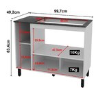 Balcão Cozinha Cooktop 5 Bocas Com 2 Portas E Nicho Para Forn