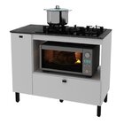 Balcão Cozinha Cooktop 5 Bocas Com 2 Portas E Nicho Para Forn