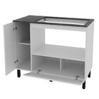 Balcão Cozinha Cooktop 5 Bocas Com 2 Portas E Nicho Para Forn