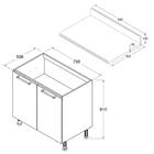 Balcão Cozinha Ditália Aspen 2pt C/tampo Cd-102 Cv/branco