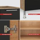 Balcão Cozinha Ditália Aspen 2pt Cd-102 Carvalho/preto