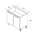 Balcão Cozinha Ditália Aspen 2pt Cd-102 Carvalho/preto