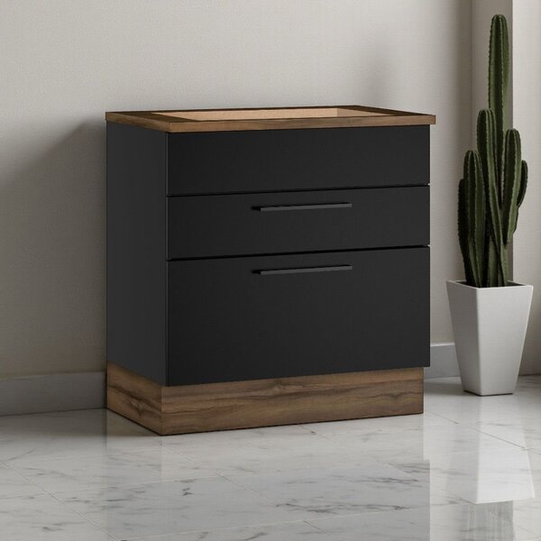 Balcão Cozinha Em Aço 2 Gavetas 80cm Com Tampo Para Cooktop 4